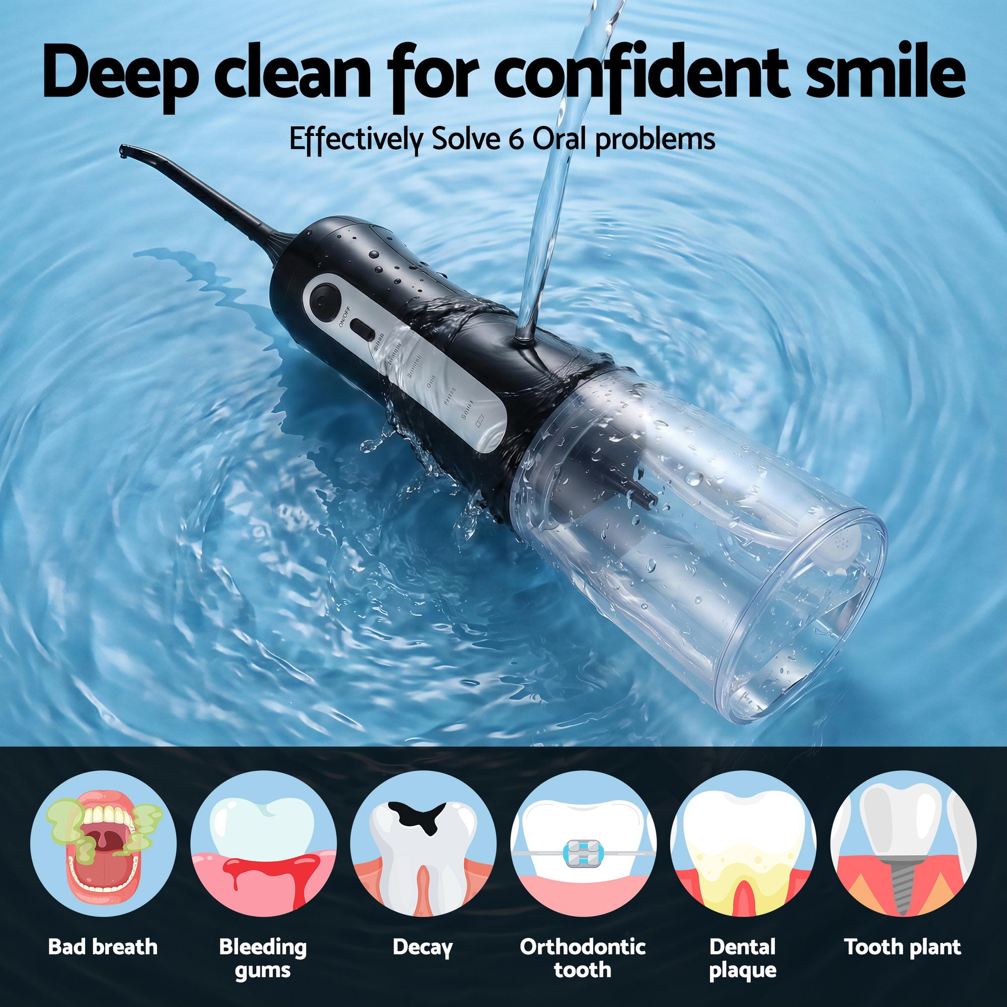 Devanti Cordless Water Flosser Dental Oral Irrigator Free Delivery