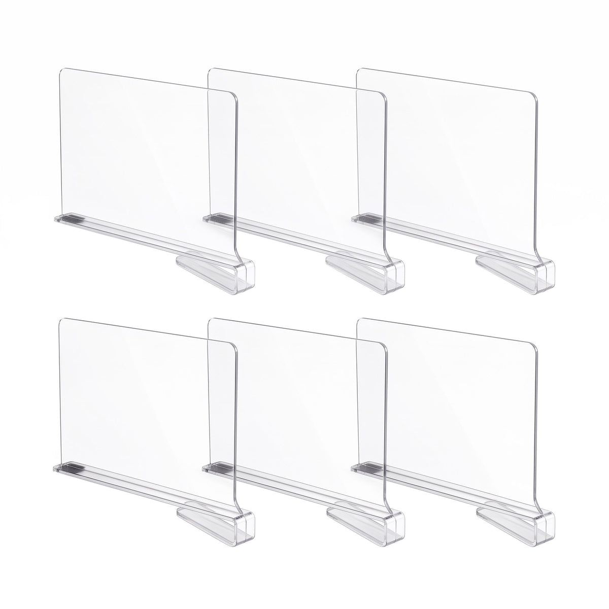 Artiss 6 Pack Closet Organizers and Storage Clear Shelf Dividers