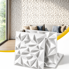 Artiss 3D Wall Panels Diamond PVC Decorative Panels 50x50cm Set of 15 Feature Wall