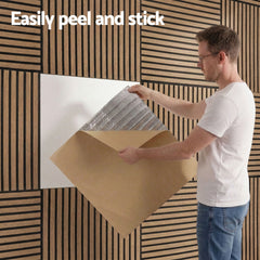 Artiss 10PCS Peel and Stick Wall Panels Tiles 68X68CM Self Adhesive for Home Office Studio Brown