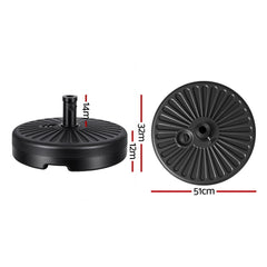 Instahut Outdoor Umbrella Base Weight Round Plastic Pole Holder 30-48mm Beach