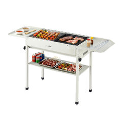 Grillz Portable BBQ Grill w/ Stainless Steel Racks & Pans for Outdoor