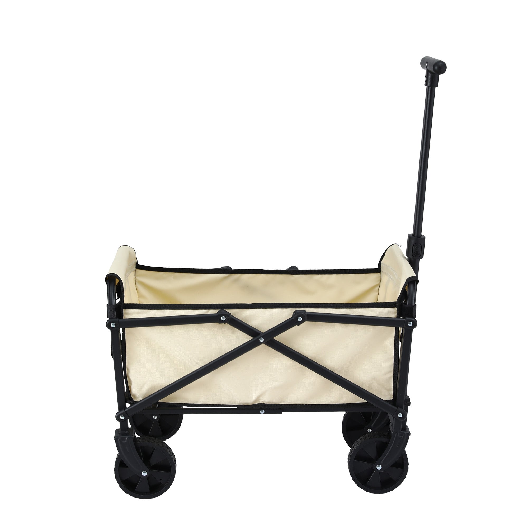 Gardeon Garden Cart Folding Trolley Camping Wagon Barrow Outdoor Beach Beige - Free Delivery