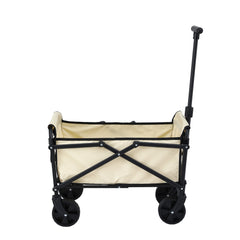 Gardeon Garden Cart Folding Trolley Camping Wagon Barrow Outdoor Beach Beige - Free Delivery