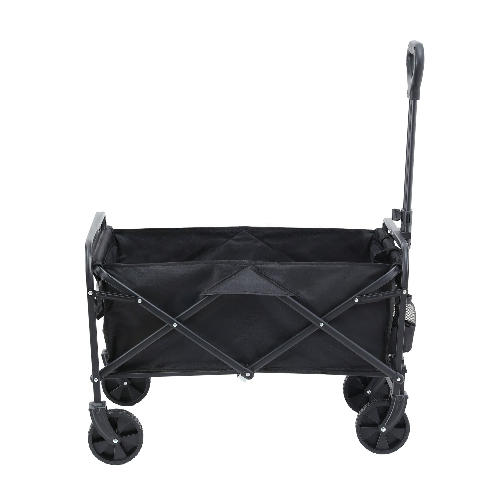Gardeon Garden Cart Folding Trolley Camping Wagon Barrow Outdoor Beach Black - Free Delivery