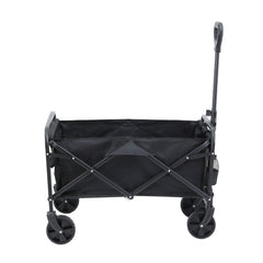 Gardeon Garden Cart Folding Trolley Camping Wagon Barrow Outdoor Beach Black - Free Delivery