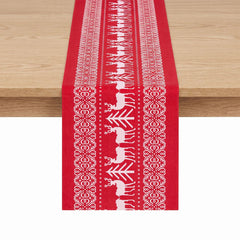 Jingle Jollys Christmas Table Runner Reindeers 270x28CM Dining Party Decor Red