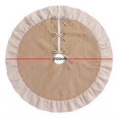 Jingle Jollys 120cm Christmas Tree Skirt Linen Christmas Tree Mat Decor