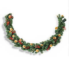Jingle Jollys 1.8M Christmas Garland Pre-lit LED Pine Cones Berries Xmas Decor