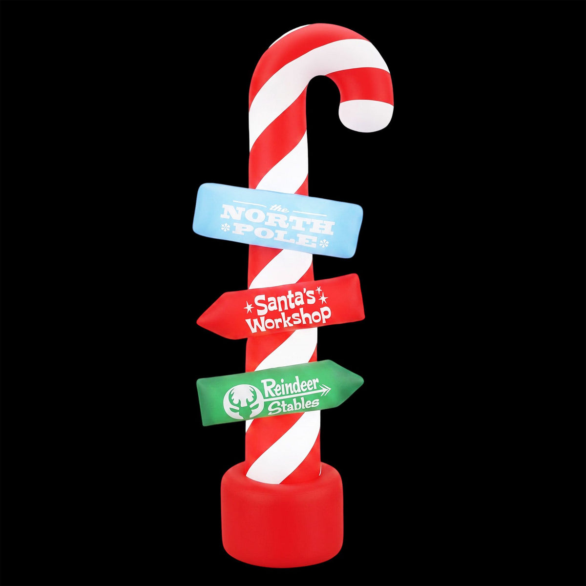 Jingle Jollys Christmas Inflatable Candy Pole 2.4M Illuminated Free Delivery