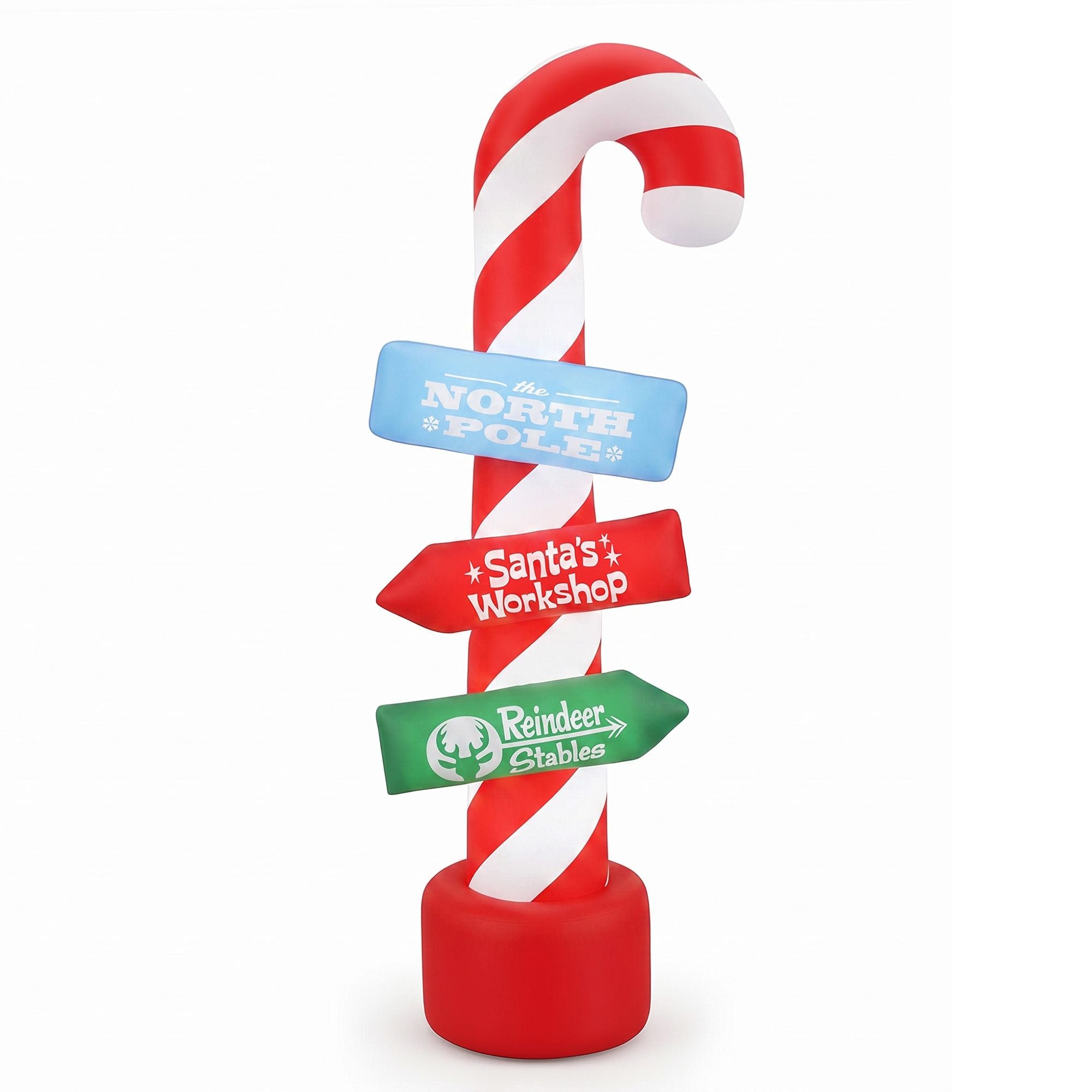 Jingle Jollys Christmas Inflatable Candy Pole 2.4M Illuminated Free Delivery