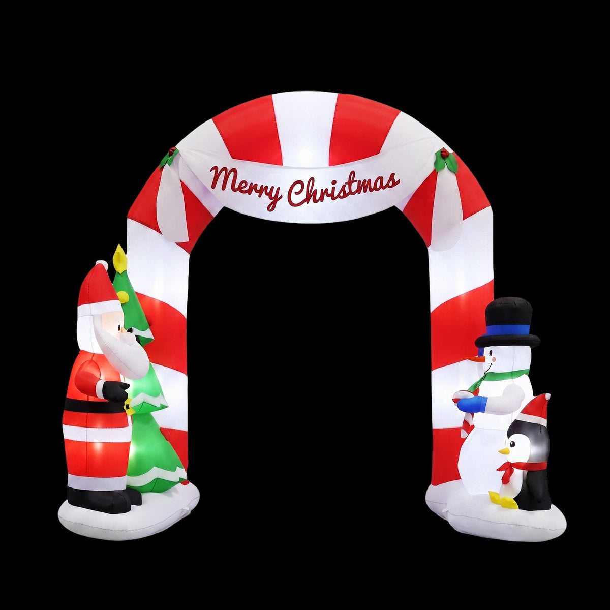 Jingle Jollys Christmas Inflatable Archwary Santa 3M Illuminated Free Delivery