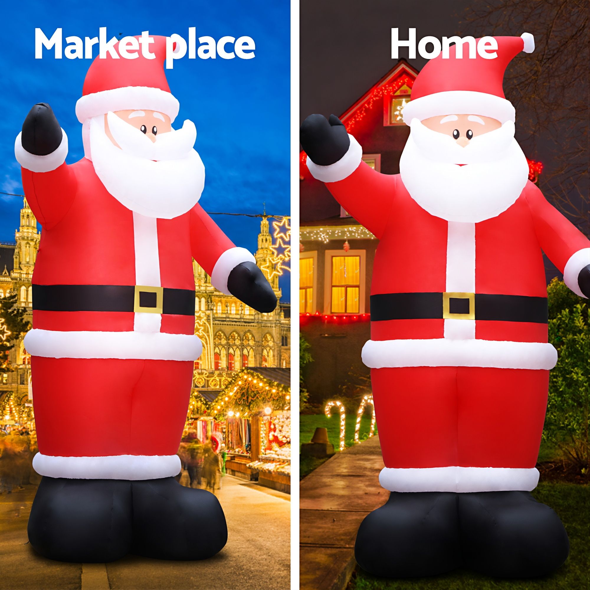 Jingle Jollys Christmas Inflatable Santa 5M Illuminated Decorations Free Deliver