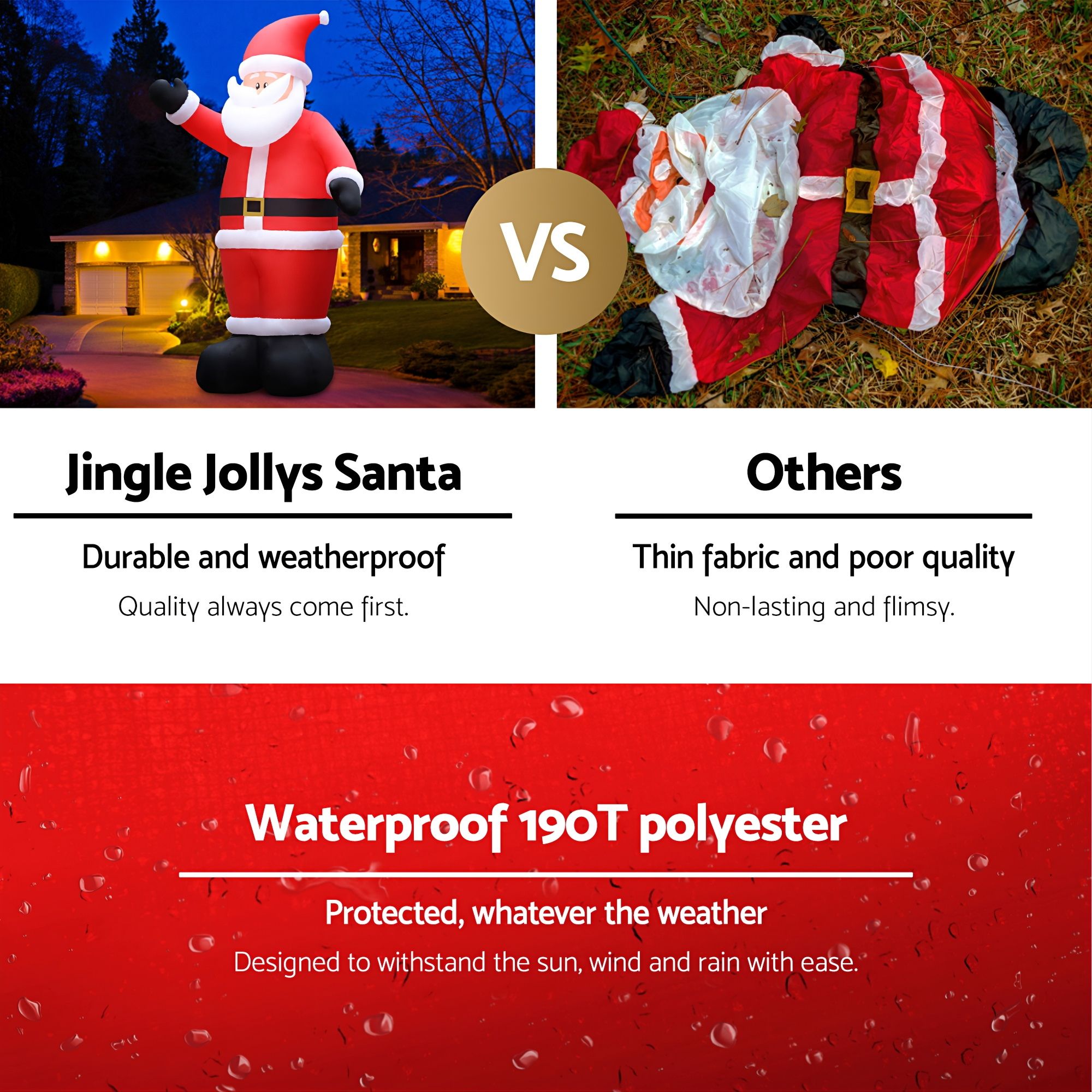 Jingle Jollys Christmas Inflatable Santa 5M Illuminated Decorations Free Deliver