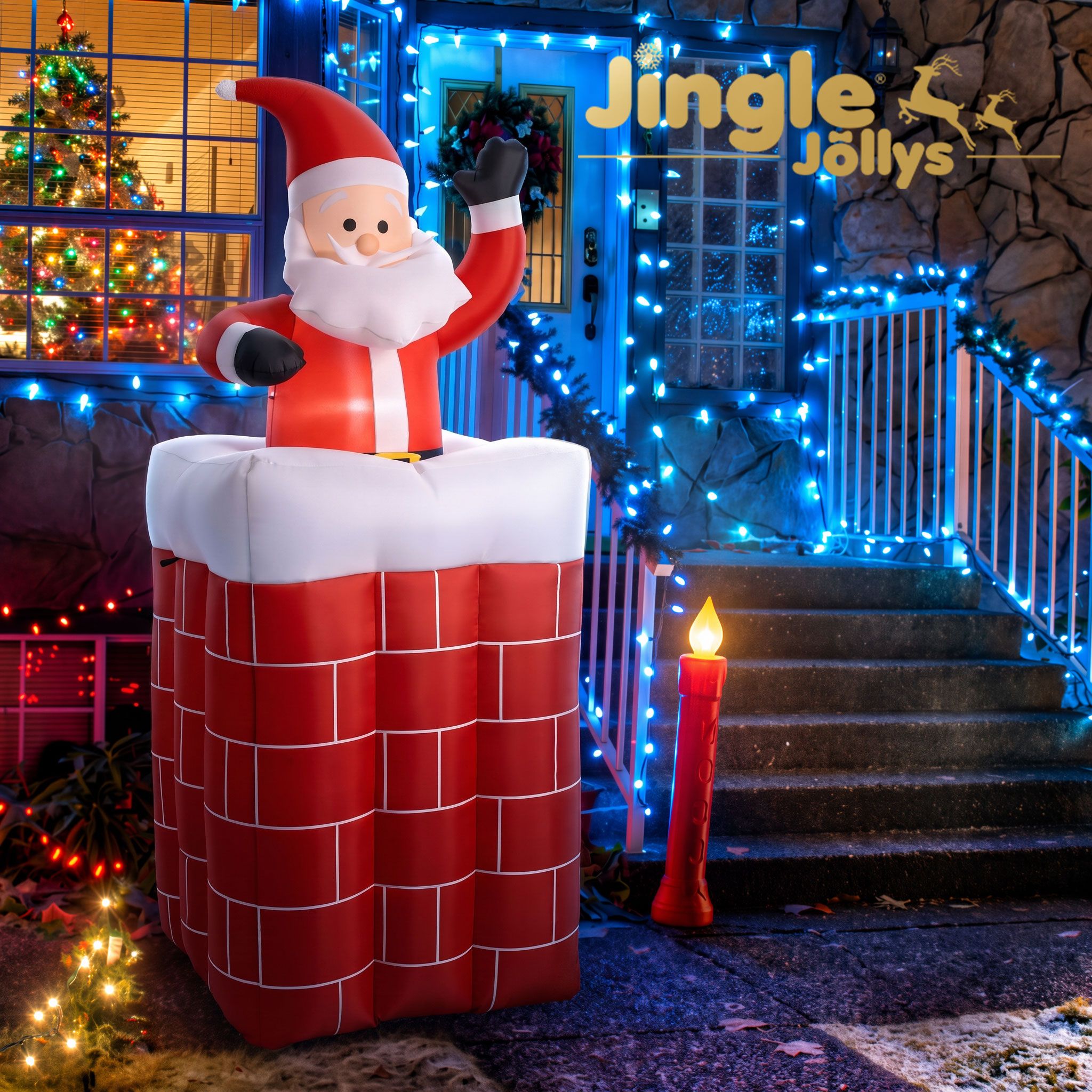Jingle Jollys Christmas Inflatable Santa Pop Up 1.8M Free Delivery