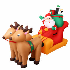 Jingle Jollys Christmas Inflatable Santa Sleigh 2.2M Illuminated Free Delivery