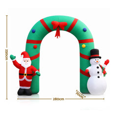 Jingle Jollys Christmas Inflatable Archwary 2.8M Illuminated Decorations Free De