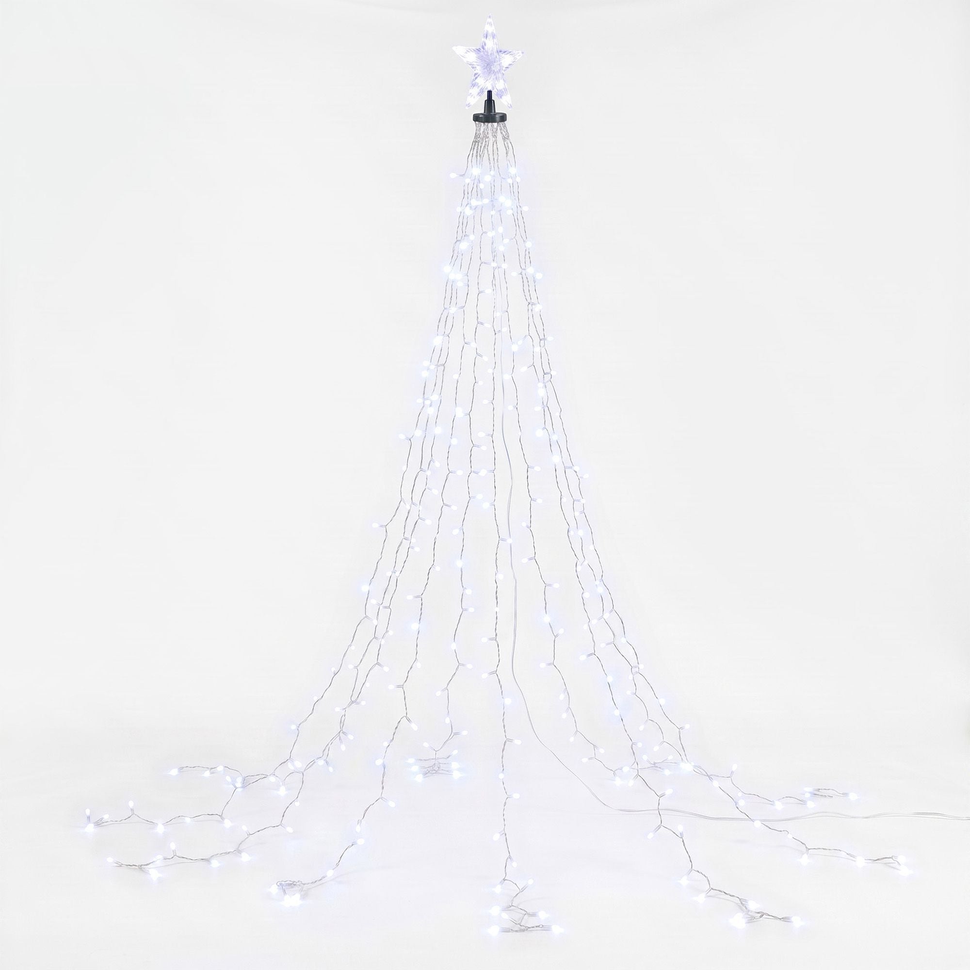 Jingle Jollys 2.5M Christmas Tree Lights Christmas Lights Tree Topper Waterfall Fairy Lights White