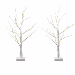 Jingle Jollys Lighted Branch Tree Christmas Decorations Warm White Christmas Lights 2 Pack 60cm