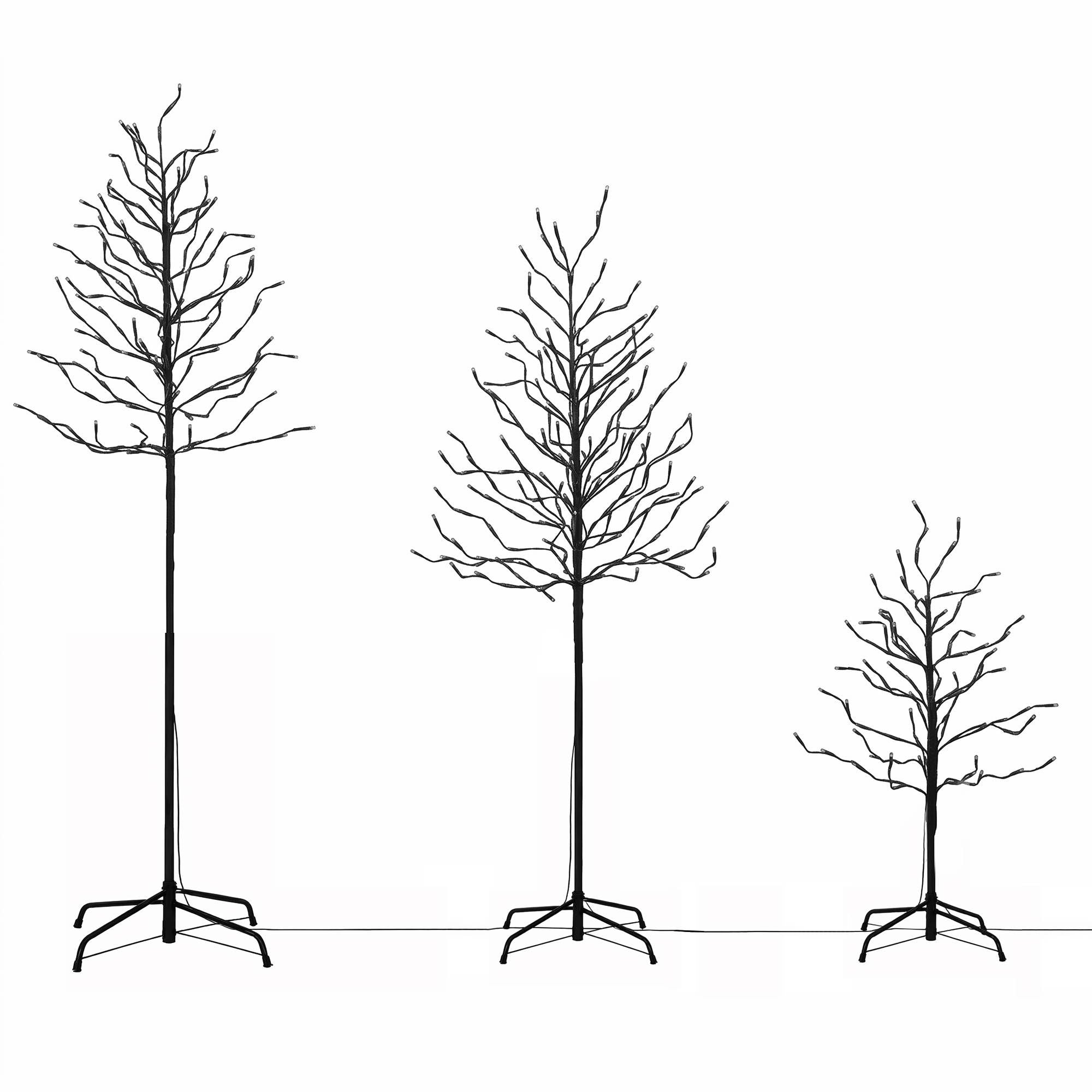 Jingle Jollys 3 Pack LED Christmas Tree Lighted Birch Tree Indoor Outdoor Xmas Decor Warm White