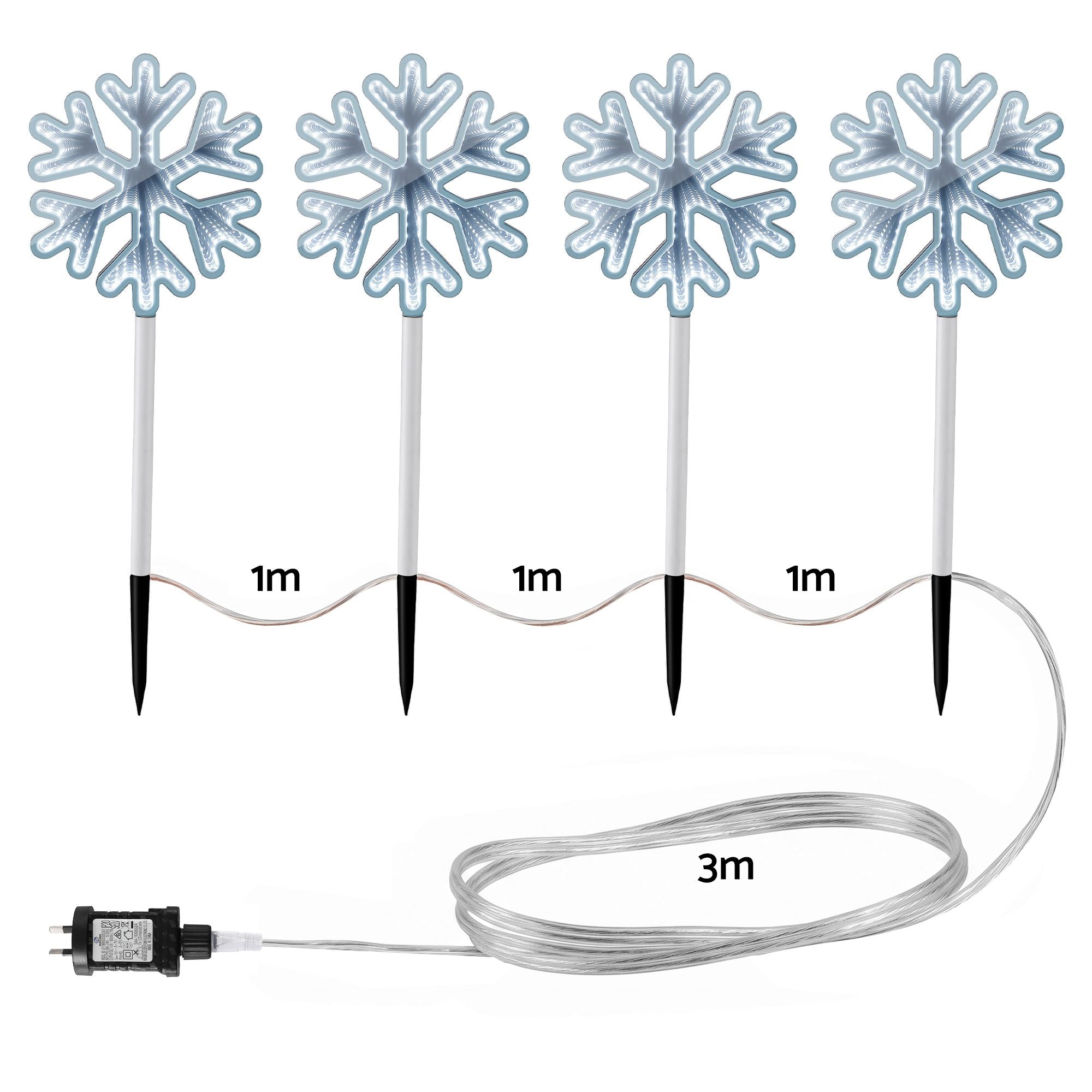 Jingle Jollys 4 Pack Christmas Lights Path Lights Garden Decoration Outdoor Pathway Lighting