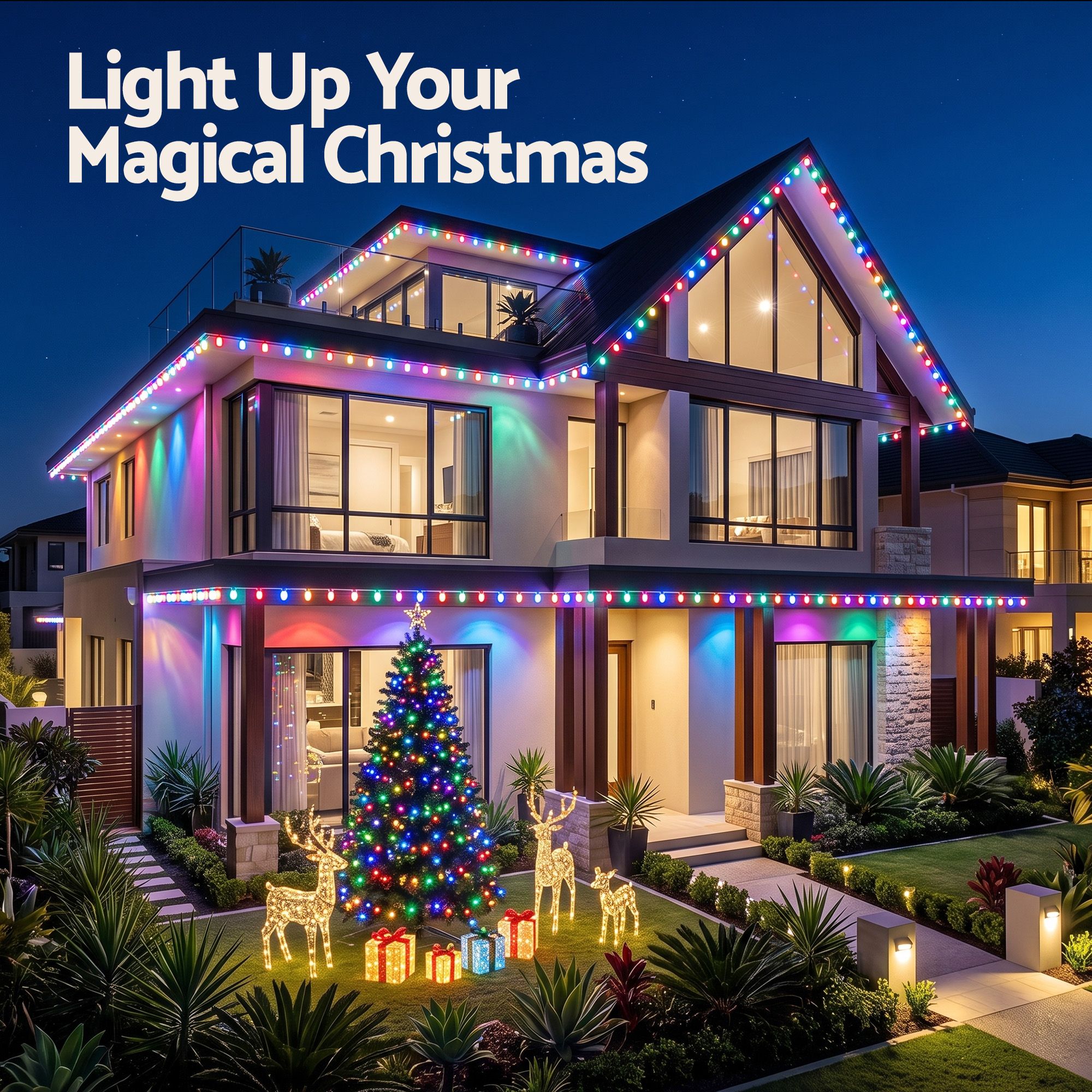 Jingle Jollys 15M Christmas Lights Permanent String Eaves Light 36 LED