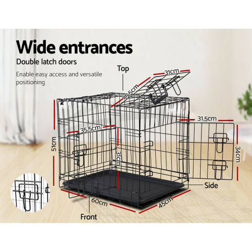 i.Pet 24" Dog Cage Crate Kennel 3 Doors