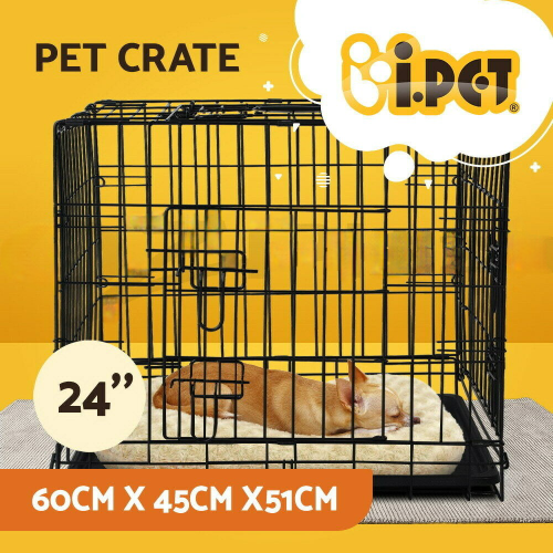 i.Pet 24" Dog Cage Crate Kennel 3 Doors
