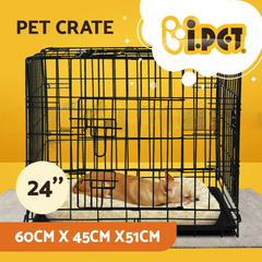 i.Pet 24" Dog Cage Crate Kennel 3 Doors