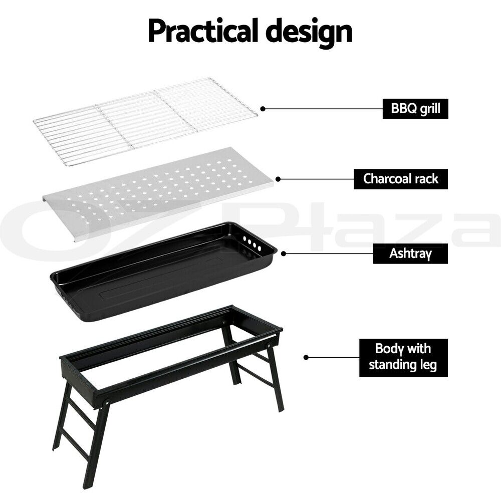 Grillz BBQ Grill Charcoal Smoker Foldable