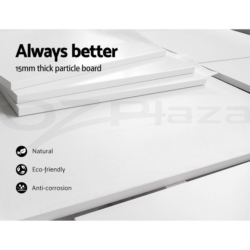 Artiss Bedside Tables LED 2 Drawers - REMI White