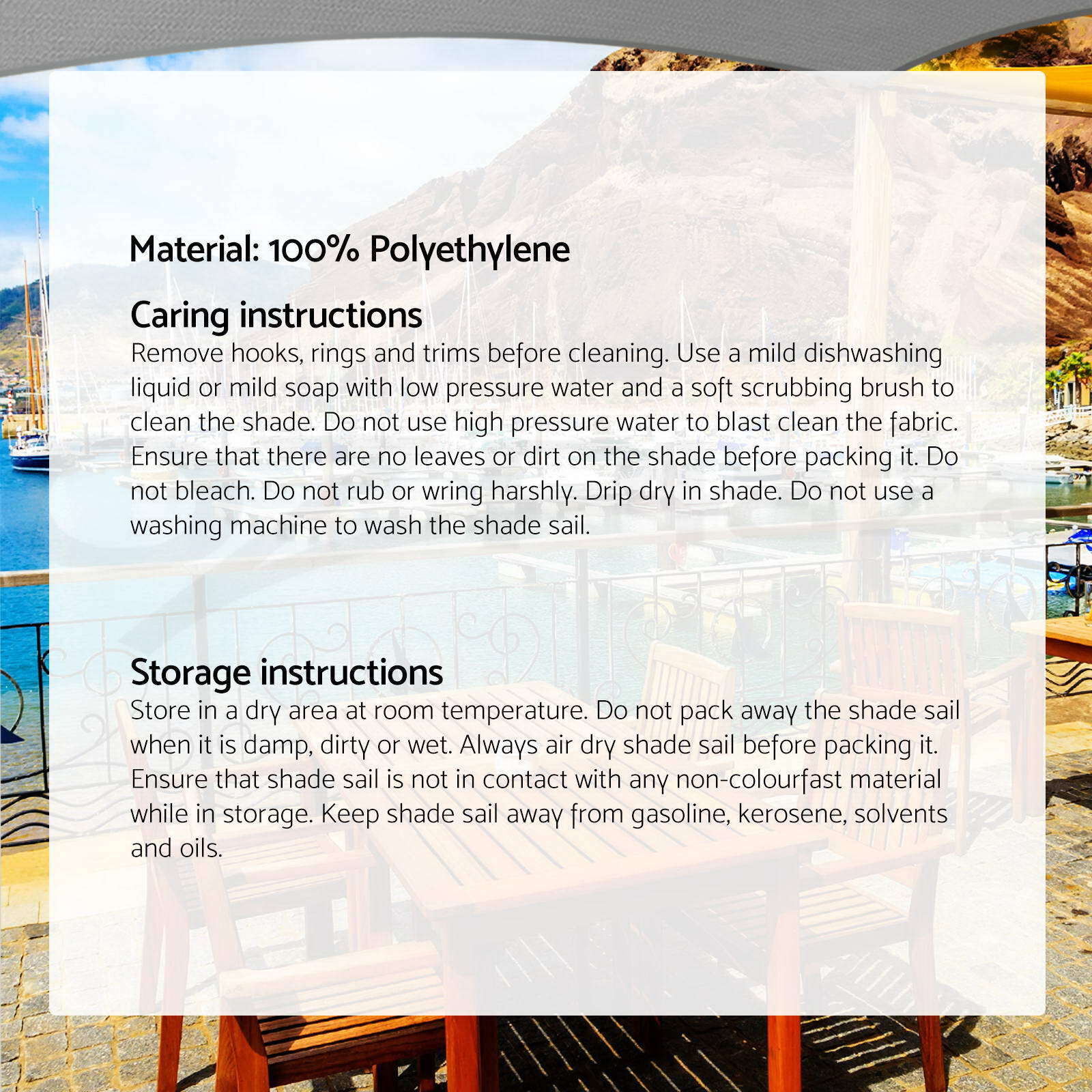 Instahut Shade Sail 5x6m Rectangle 280GSM 98% Grey Shade Cloth