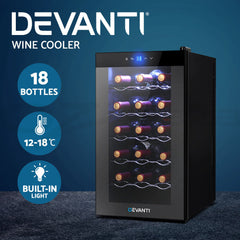 Devanti Wine Fridge Cooler 18 Bottles