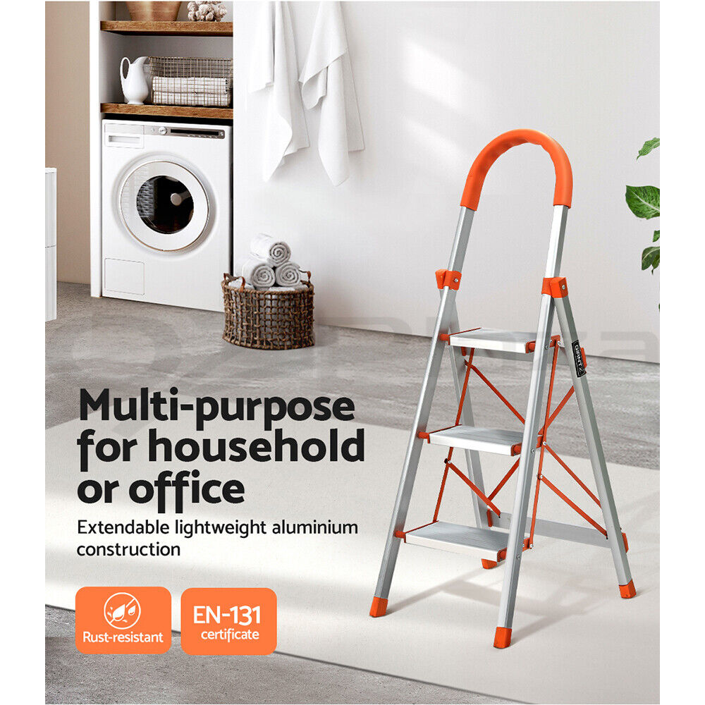 Giantz 3 Step Ladder Multi-Purpose Folding Aluminium Light Weight Platform