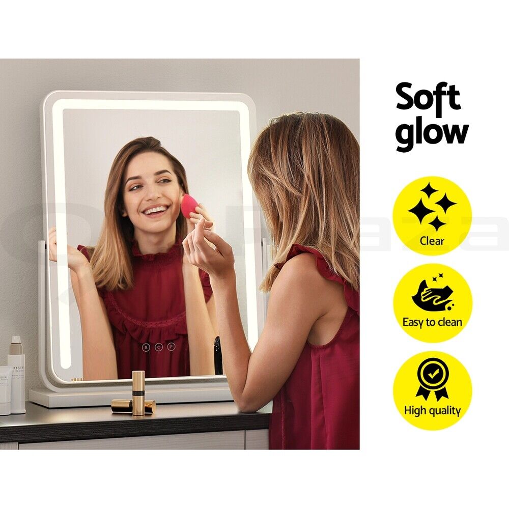 Embellir Makeup Mirror 40x50cm Hollywood Vanity with LED Light Strip Rotation