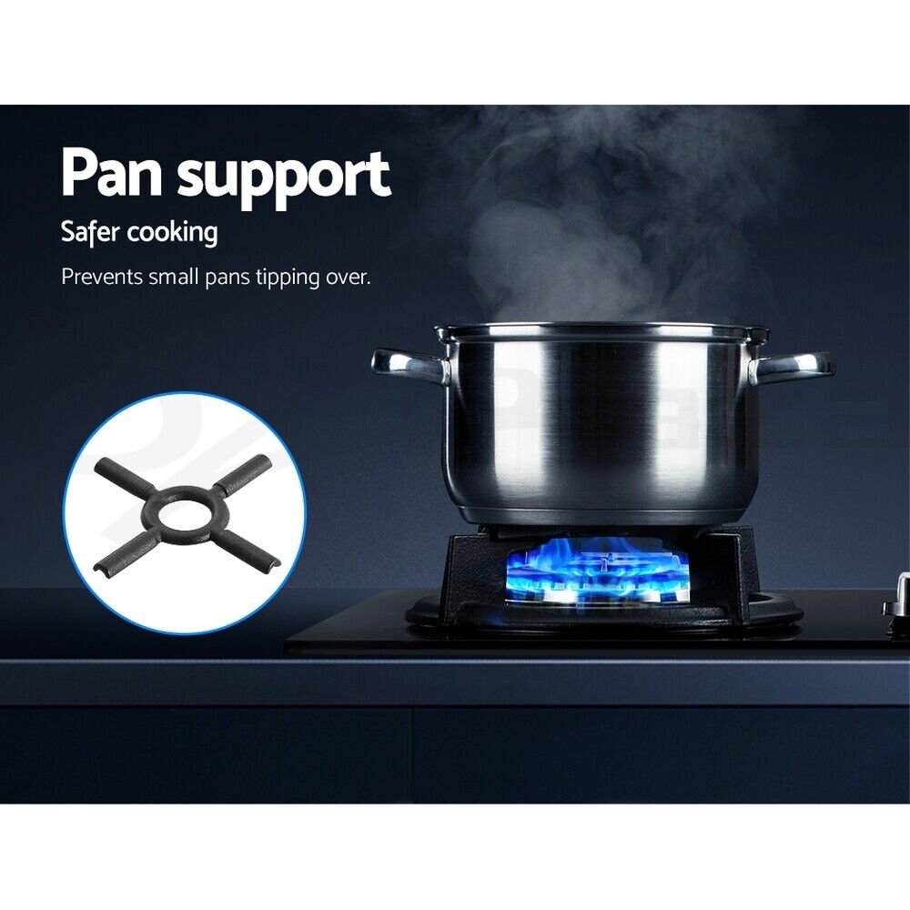 Devanti Gas Cooktop 60cm 4 Burner Black