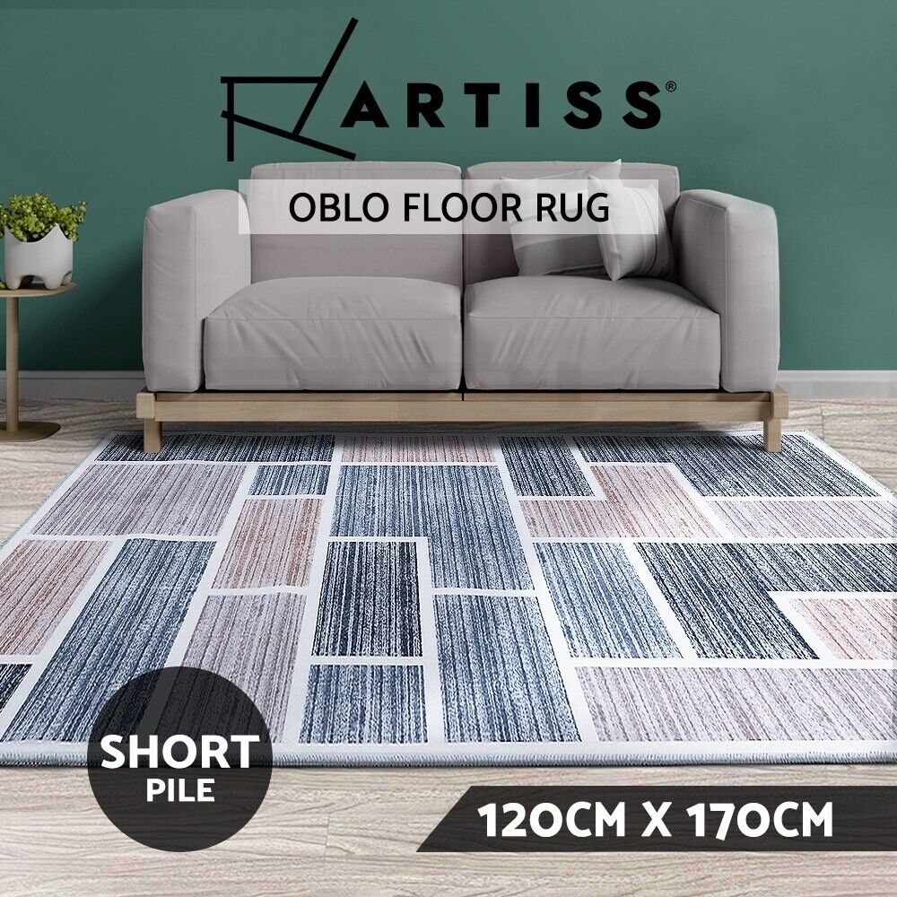 Artiss Rug 120x170cm Area Rug Large Carpet Soft Short Pile Modern Oblo