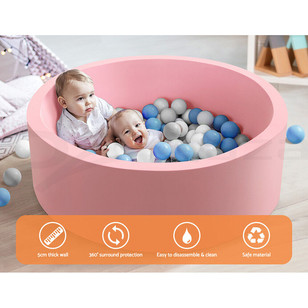 Keezi Kids Ball Pit 90x30cm Ocean Foam Play Pool Barrier Toys Children Pink