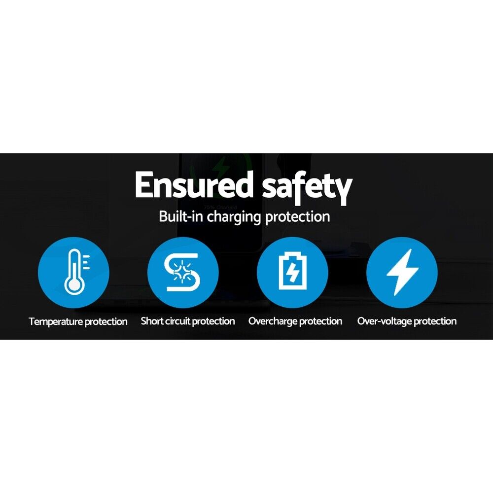 Devanti 3 in 1 Wireless Charger Holder 15W Fast Charging for Phone Airpod Watch