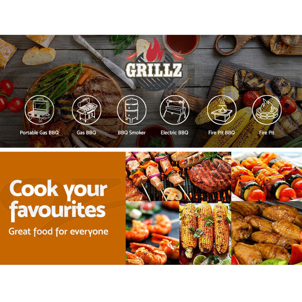 Grillz BBQ Grill Charcoal Smoker Foldable