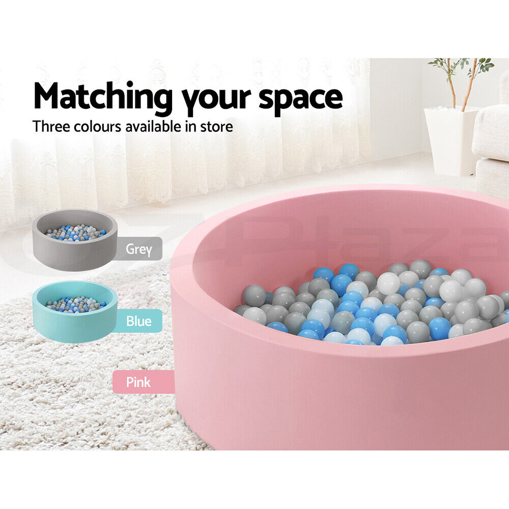 Keezi Kids Ball Pit 90x30cm Ocean Foam Play Pool Barrier Toys Children Pink