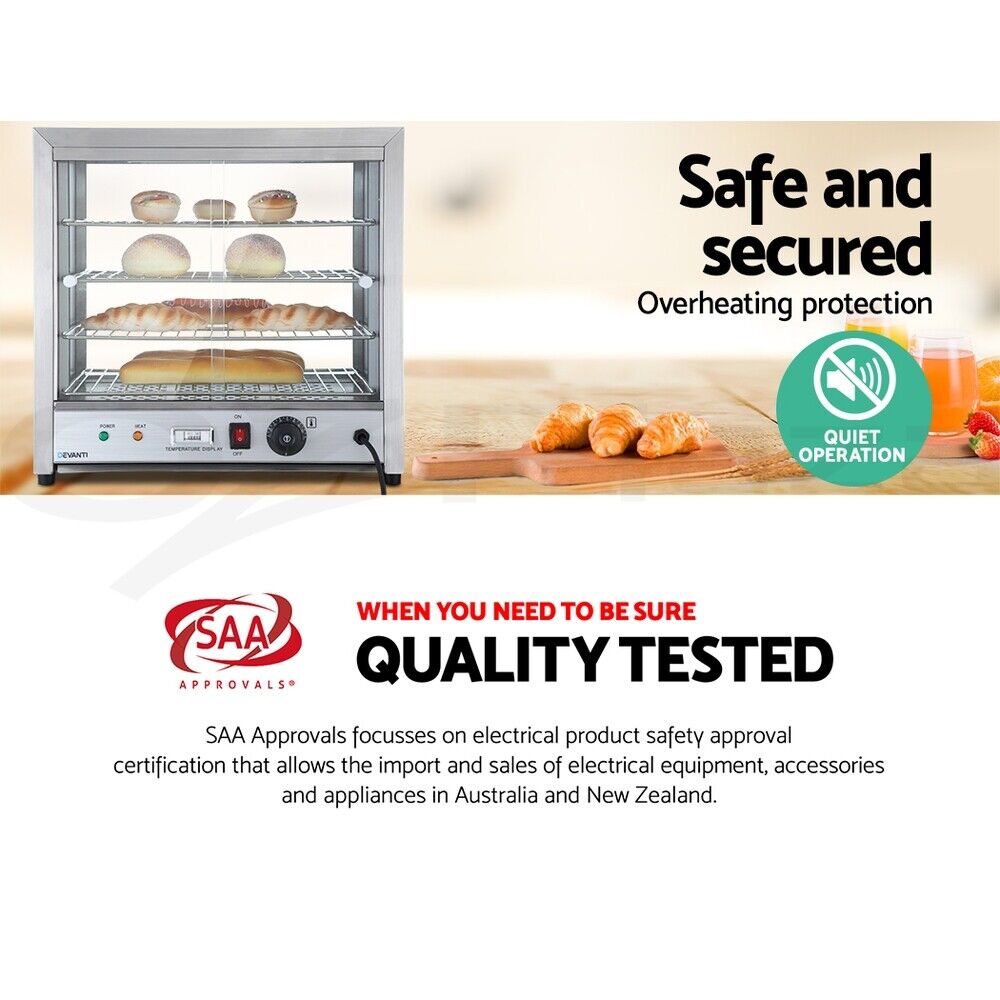 Devanti Commercial Food Warmer Hot Display Showcase Cabinet 54cm
