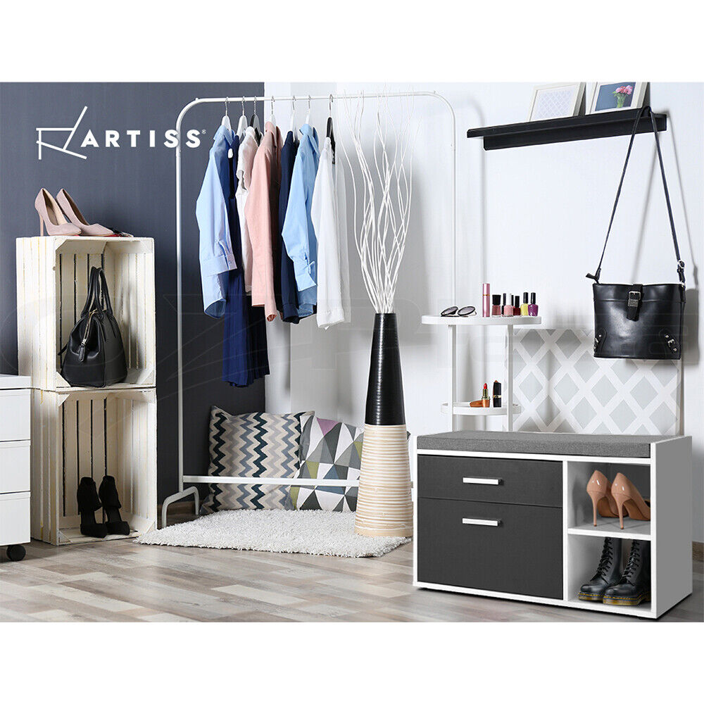 Artiss Shoe Cabinet Bench Shoes Storage Organiser Rack Wooden Cupboard Fabric