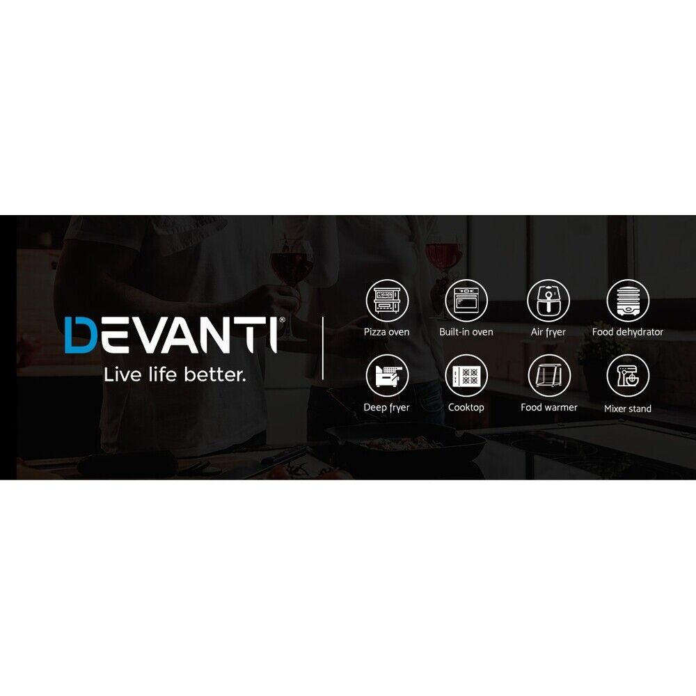 Devanti 600mm Range Hood 60cm Rangehood Glass Stainless Steel