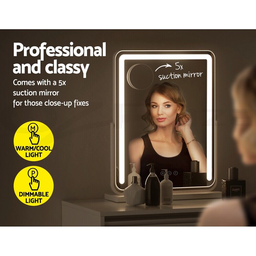 Embellir Makeup Mirror 40x50cm Hollywood Vanity with LED Light Strip Rotation