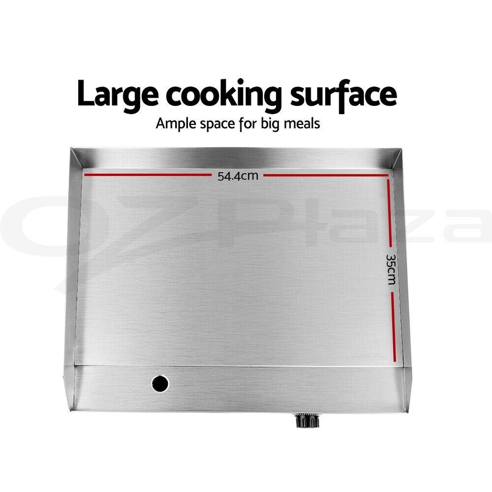 Devanti Commercial Electric Griddle 55cm BBQ Grill Plate 3000W
