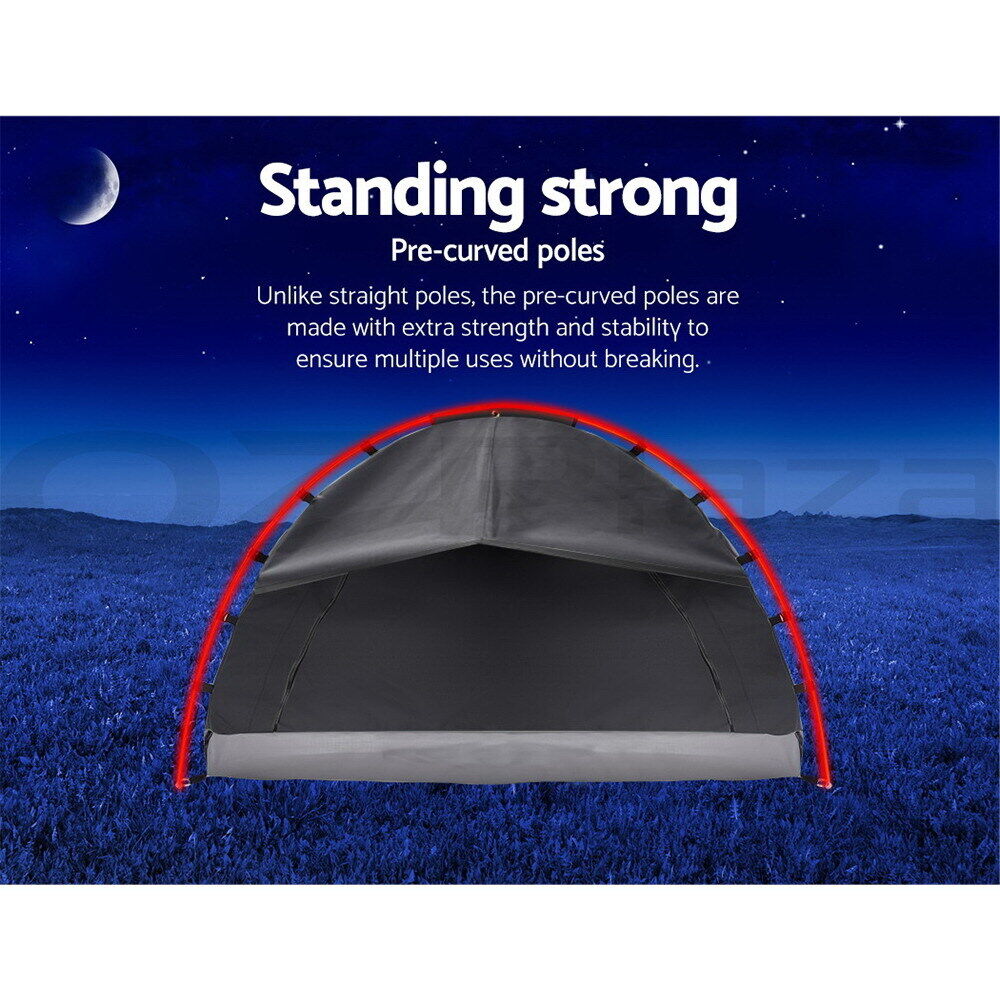 Weisshorn Double Swag Camping Swags Deluxe Canvas Tent Dark Grey