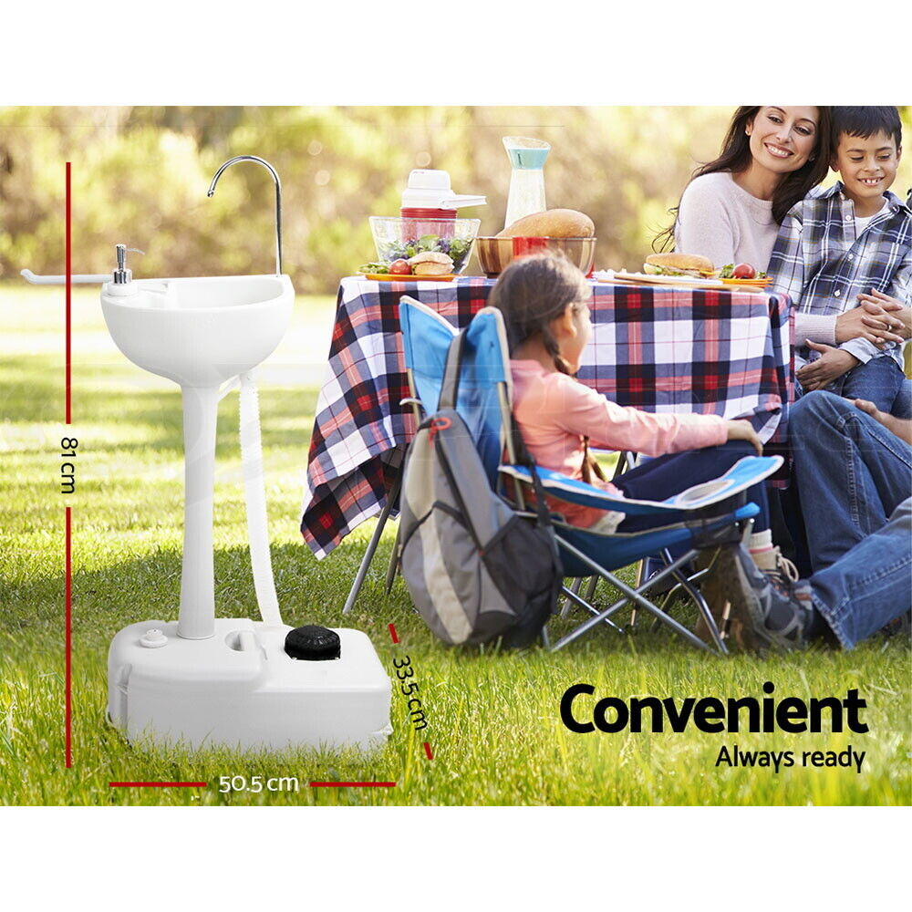 Weisshorn Camping Basin Portable Hand Wash Sink Stand 19L Capacity
