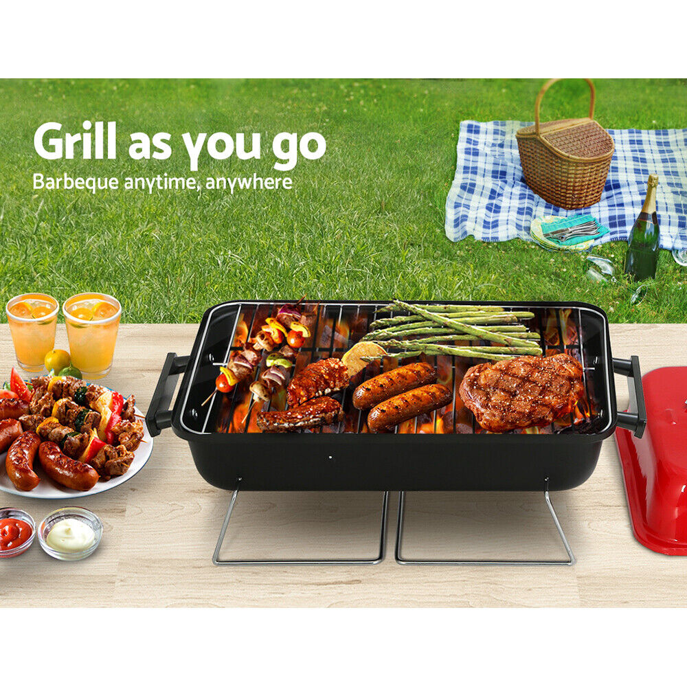 Grillz Charcoal BBQ Portable Grill Camping Barbecue Outdoor Cooking Smoker