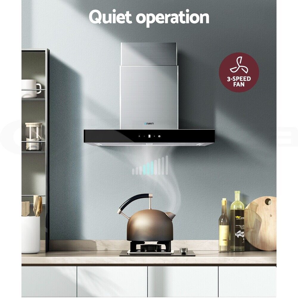 Devanti 600mm Range Hood 60cm Rangehood Glass Stainless Steel